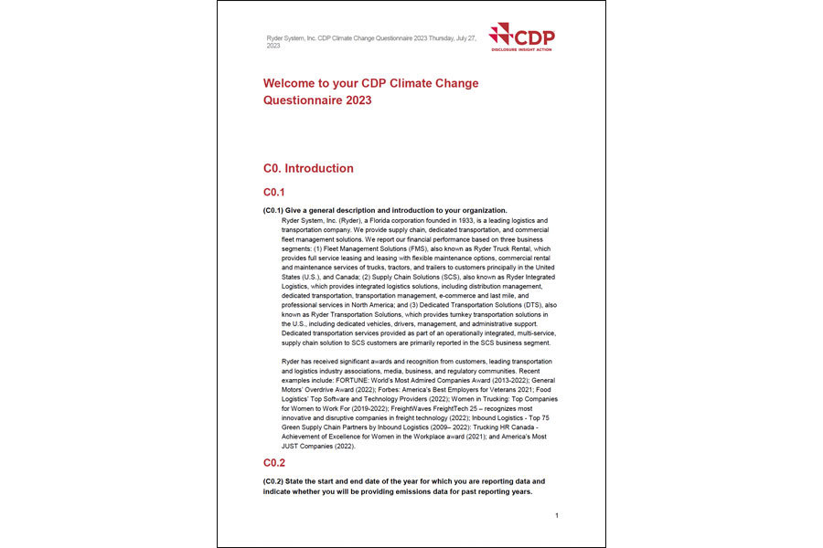 2023 CDP Climate Change Response