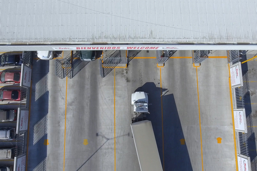 commercial truck at parking lot