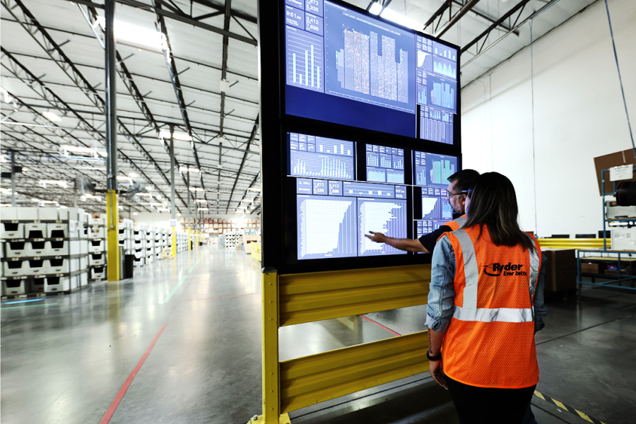 employees working on inventory management system